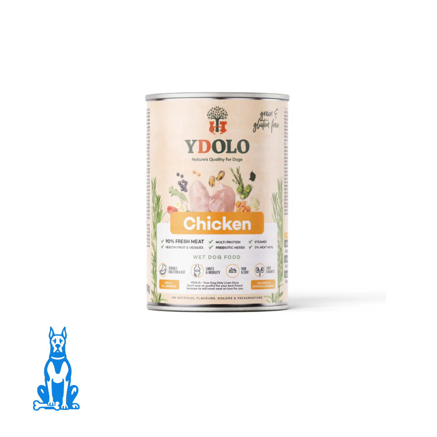 YDOLO Chicken Complete Wet Food for Dogs – Healthy and Pure (400g)