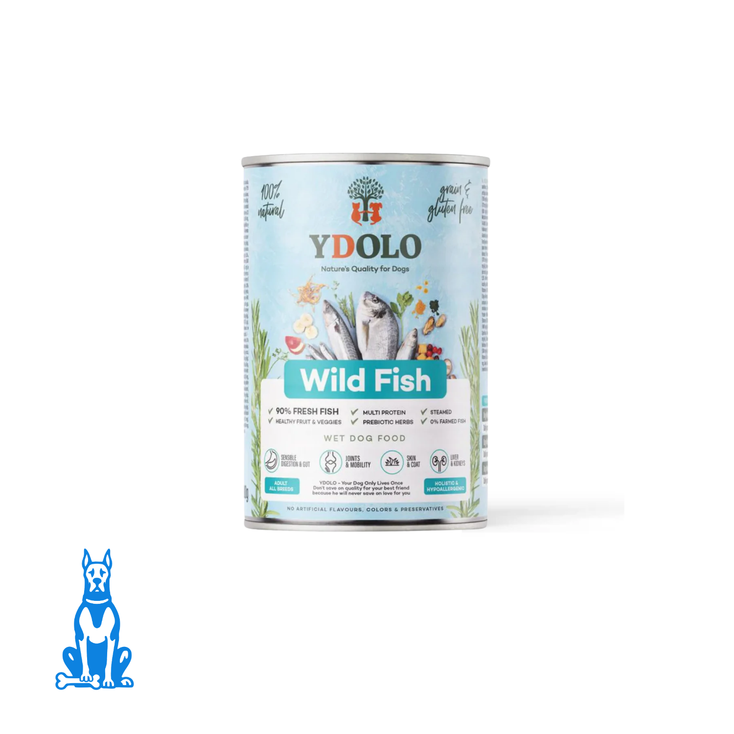 YDOLO Wild Fish Complete Wet Food for Dogs – Healthy and Pure (400g)